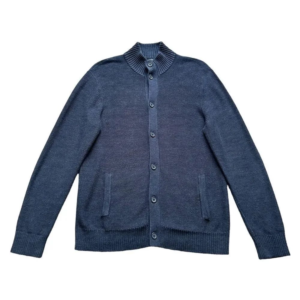🔃Banana Republic Men’s Blue Long Sleeve Knit Front Button Cardigan Sweater